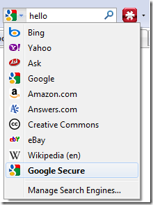 google secure ssl search bar
